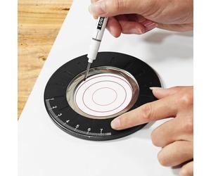 Herramienta de dibujo circular de radio ajustable diseñada para desarrollo de planos de ilustración técnica y aplicaciones de práctica de geometría educativa (negro)