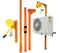 Herramienta de elevación de instalación de aire acondicionado con cuerda de polea y cabrestante de autobloqueo para una configuración segura al aire libre, equipo de soporte resistente