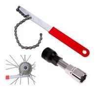Herramienta de Eliminación Cassette Bicicleta,Extractor de Bielas para Bicicleta,con látigo de Cadena Llave de la Bici,Herramientas de Extracción de Piñones Anillo de Bloqueo Cassette Bicicleta