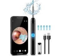 Herramienta de eliminación de cera de oído, alcance HD 1296P y 6 luces LED, limpiador de oídos con cámara, kit de limpieza de oídos, herramienta de eliminación de cerumen con 10 cucharas (ónix)