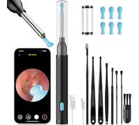 Herramienta de eliminación de cera de oído con juego de 8 piezas, limpiador de oídos con cámara HD de 2400P con 6 luces LED, WiFi integrado, kit de limpieza de oídos para iOS y Android