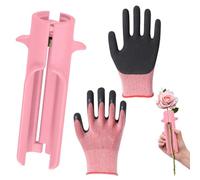 Herramienta de eliminación de espinas de rosas profesional con 1 unidad y guantes incluidos, eliminador de espinas y hojas de color rojo, tamaño ergonómico para floristería, bodas y jardiner