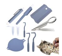 Herramienta de eliminación de garrapatas genérica, Puppy Flea Puller Set, Multifunctional Ergonomic Fleas and Tick Removal Kit for Dogs Cats Multi Pet Household, compacto, portátil, Lightweight