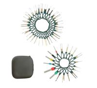 Herramienta de eliminación de pines eléctricos, 38X Terminal Connector Pin Ejector Set, Auto Wiring Set, Key Extractor Depinning Device for Automotive Car 3,54 x 3,54 x 1,57 pulgadas