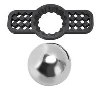 Herramienta de enfriamiento de café Bola de acero inoxidable reutilizable con soporte desmontable para mejorar el sabor al café y reducir el amargor para amantes del café y (Negro)