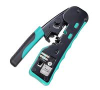 Herramienta de engarce RJ45, engarzadora Ethernet de Grado Industrial de Paso Recto, engarzadora Modular for Cable de Datos con trinquete(Green)