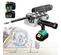 Herramienta de enhebrado de alambre eléctrico inalámbrico con luz LED, velocidad de 40 m/min para trabajos de cableado hidroeléctrico, extractor profesional de cinta de pescado