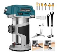 Herramienta de enrutador de madera compacta inalámbrica de 800 W para batería Makita de 18 V, 6 velocidades ajustables a 30,000 rpm, recortadora eléctrica de mano para carpintería, enrutador de palma