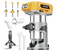 Herramienta de enrutador de madera compacta inalámbrica para batería DeWalt de 20 V, motor sin escobillas, herramienta de corte de madera de 5 velocidades de 800 W (herramienta desnuda), borde de base