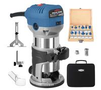 Herramienta de enrutador de madera de 1.25 HP, enrutadores Dobetter para carpintería, enrutador compacto de 6.5 amperios, enrutador de palma de velocidad variable con pinzas de 1/4 y 3/8 pulgadas, 12