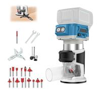 Herramienta de enrutador eléctrico inalámbrico, enrutador de madera de palma de 6 velocidades, 30000 RPM, compatible con batería Makita de 18 V, herramientas de carpintería con 15 brocas de fresado y