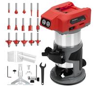 Herramienta de enrutador, enrutador de madera para 800 W 30000 RPM, 5 velocidades variables, enrutador inalámbrico de base fija, 15 brocas de enrutador de 1/4 pulgadas (batería no incluida)
