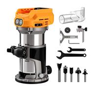 Herramienta de enrutador inalámbrico compatible con batería Dewalt de 20 V MAX (sin batería), juego de recortadora de madera de 6 velocidades, enrutador de madera de base fija de 800 W de 3000 rpm