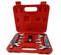 Herramienta de ensanchamiento manual métrica de 3-16 mm para tubos de aluminio de cobre, herramienta expansora de tuberías con 4 cabezales, 2 portabrocas adaptador giratorio cromado plateado rojo