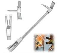 Herramienta de entrada de acero forjado con horquilla de punta de cabeza de hacha 3 en 1, palanca de demolición multifuncional, juego de barra de palanca plana para trabajos de demolición de 30