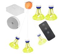 Herramienta de entrenamiento única de bádminton, entrenador de rebote de bádminton - Entrenador de rebote alimentado por batería para un solo jugador iluminado de 3 piezas | Juego de bádminton
