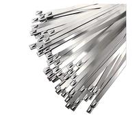 Herramienta de envoltura de cables de acero inoxidable de 15/20/30 cm, correas de metal con cremallera, envoltura de escape, cable de bloqueo multiusos (4,6 x 200 mm, 60 unidades)