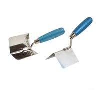 Herramienta de esquina de doble paleta de acero inoxidable para enlucido y acabado precisos en esquinas interiores y exteriores de paneles de yeso