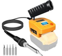 Herramienta de estación de soldador inalámbrica para batería Dewalt de 20 V máximo, soldador eléctrico portátil de calentamiento rápido con USB y tipo C para Dewalt DCB203 para bricolaje, reparación