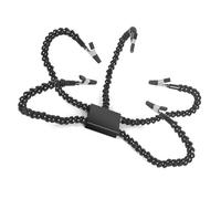 Herramienta de estación de soldadura de tercera mano con brazo de cuello de cisne ajustable para placa de circuito electrónico y montaje de modelo de soldadura de base de aluminio