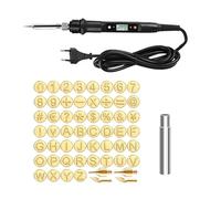 Herramienta de estampado en caliente, kit de leña con sellos de letras | Herramienta de grabado controlable Bolígrafo para quemar madera - Grabador de madera ajustable Herramientas de estufa de leña