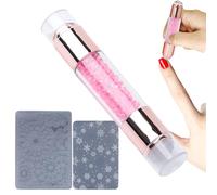 Herramienta de estampas de uñas, kit de estampas de uñas | Pensas de estampado,Rhinestone Herramienta de bolígrafos de estampado de doble finalización para manicura Práctica en el hogar Nail Salon