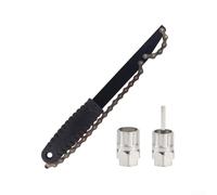 Herramienta de extracción de casete de bicicleta, acero al carbono, extractor de piñones y llave de látigo de cadena, resistente al desgaste y compacta, para ciclistas y mecánicos (2 negros)