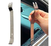 Herramienta de extracción de cuentas de vidrio para puerta de automóvil, herramienta de cuentas de acero para molduras de puerta de coche e instalación/desmontaje de burlete de clima, acabado plateado