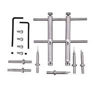 Herramienta de extracción de lentes de cámara DSLR, Llave inglesa de acero inoxidable de doble punta profesional DSLR, Juego de reparación de lentes de 10-100 mm con 6 ejes, 6 tornillos y 2 llaves hex