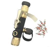 Herramienta de extracción de núcleo de válvula HVAC de 0.25 pulgadas, herramienta magnética de aleación de cobre con válvula dual y vidrio de visión para sistemas de vacío R22 y reparación de CA (B)