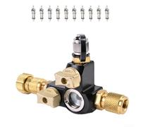 Herramienta de extracción de núcleo de válvula HVAC, llave de puerto de servicio de 4 pulgadas, extractor de acero inoxidable, válvula doble con vidrio de visión para mini kit de reparación de CA