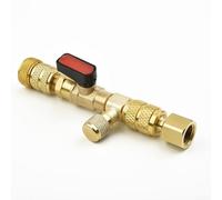 Herramienta de extracción de núcleo de válvula HVAC para puertos de servicio de 1/4 pulgadas y 5/16 pulgadas, instalador de puerto de latón de doble tamaño con 3 núcleos de válvula de aleación