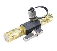 Herramienta de extracción de núcleo de válvula nominal al vacío de latón con accesorios de 1/4 x 5/16 pulgadas y puerto lateral para medidor de vacío compatible con refrigerante R410A