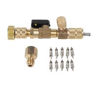 Herramienta de extracción de núcleo de válvula para reparación de línea de aire acondicionado HVAC R32 R410A, tamaño doble de 4/5-16 pulgadas, llave de acero al carbono compatible con R22 R134A R407C