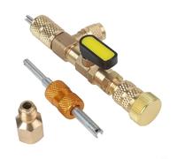 Herramienta de extracción de núcleo de válvula para reparación de línea de aire acondicionado HVAC R32 R410A, tamaño doble de 4/5-16 pulgadas, llave de acero al carbono compatible con R22 R134A R407C