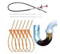 Herramienta de extracción de zuecos de drenaje - Herramienta de desatascador de fregadero de PP, 9 herramientas de limpieza de drenaje para lavabo, desatascador de pelo, protector de tubería