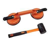 Herramienta de fijación de huecos de suelo para reparación de huecos de suelo laminado, incluye ventosa y mazo (no se puede utilizar en suelos de superficie raspada), kit naranja