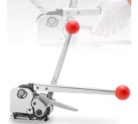 Herramienta de flejado de acero de alta resistencia - Herramienta de flejado y tensor de metal con cortador para flejes de acero manuales de 13 mm y 19 mm - Solución de embalaje duradera y c