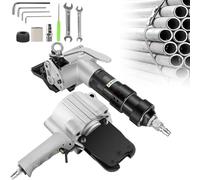 Herramienta de flejado de Metal Máquina flejadora neumática de Acero, Tensor y sellador de Corte, Correas de Acero de Ancho, máquina de Bandas de Embalaje (25mm)