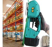 Herramienta de flejado eléctrica con calefacción automática para un embalaje seguro, funciona con pilas para funcionamiento inalámbrico, ideal para uso industrial y de almacén