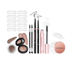 Herramienta De Formación De Cejas, Kit De Plantilla De Sello De Cejas, Kit De Precisión De Plantilla, Fórmula Ligera Y Duradera, Estilo De Cejas De Acabado Natural, Negro, Para Formas Sin Esfuerzo, Ma