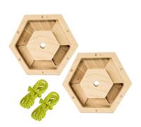 Herramienta de fuerza de agarre, acondicionador de mano de madera de seis lados, tablero de entrenamiento compacto con textura antideslizante, marco de haya maciza, ayuda al desarrollo muscular po
