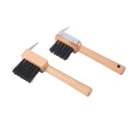 Herramienta de gancho para zueco, pie portátil con cepillo - 2 piezas accesorios de limpieza a caballo para sillines, arneses, botas barro sucias, barro y escombros