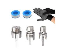 Herramienta de hilo de PVC - Doble función Pipe Threader, Internal External | Carbon Steel Construction Durable Design, Includes Gloves Seal Tape 1/2 3/4 pulgadas Precision Plumbing Electrical Repair