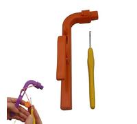 Herramienta de inicio de ganchillo 3 en 1 para principiantes, fabricante de anillos mágicos, regulador de tensión de hilo, incluye gancho de ganchillo para un fácil aprendizaje y manualidades (naranja