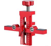 Herramienta de instalación de puerta de armario de doble agujero con escala de alineación óptica, para perforación de bisagras y posicionamiento de puertas, compatible con 8-40 mm T (A)