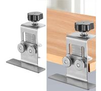 Herramienta de instalación de puerta de armario, posicionador ajustable con bloqueo de un solo clic para tablas de 36 mm, ayuda de acero inoxidable para bricolaje y carpintería profesional