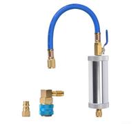 Herramienta de inyección de aceite para sistemas de CA automotrices con manómetro integrado y cuerpo de aluminio resistente para uso diario de técnicos (OF003+QC13L+AD51)