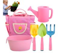 Herramienta de jardinería para niños, juego de jardinería para niños, 6x Set de jardinería de pensamiento creativo para niños pequeños, Herramientas seguras de jardinería Rake con bolsas para niños de