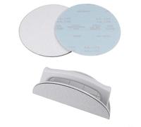 Herramienta de lijado de esquina semicircular con mango ergonómico antideslizante y 10 almohadillas de papel de lija para un lijado eficiente de superficies inclinadas y tareas intrincadas de